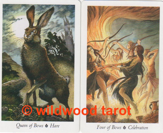 Wildwood Tarot | Queen of Bows | Four of Bows | Tarot Thrones