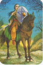 Knight of Pentacles from the Druidcraft Tarot